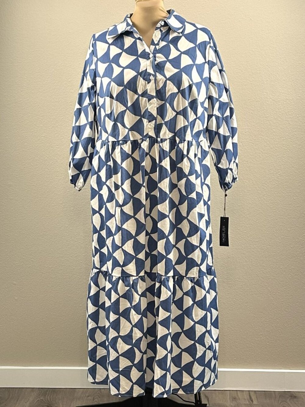 Rachel Zoe Geometric Pattern Shirt Dress NWT